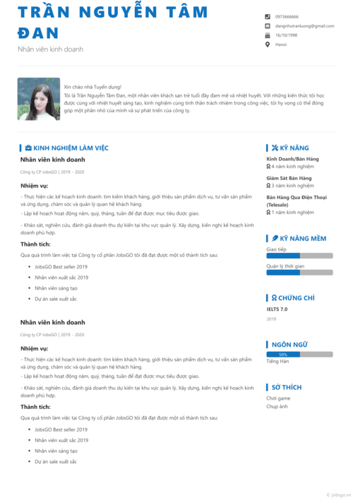 JobsGO CV