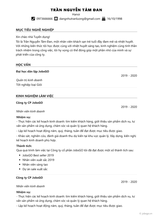 JobsGO CV